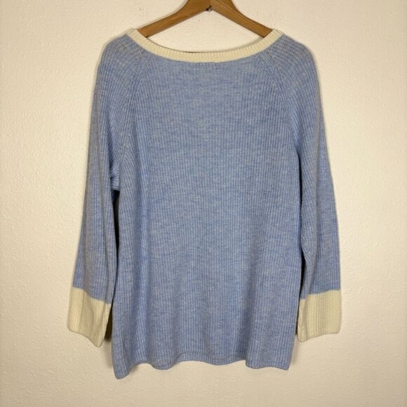Talbots Plus Size Light Blue V-Neck PullOver Sweater Size: 1x - Picture 6 of 8